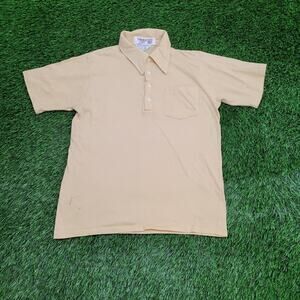Vintage 70s JC-Penny MOD Polo Shirt Medium 19x25 Beige